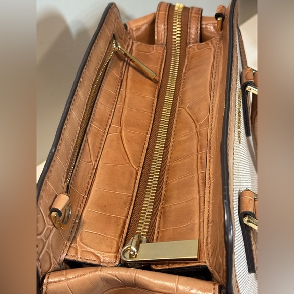 Michael Kors Harper Canvas Two Toned Satchel Shoulder Bag - Picture 13 of 16